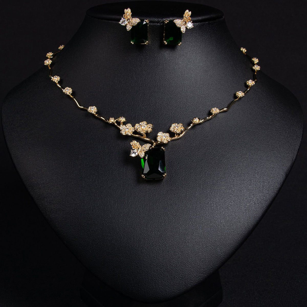 Simple and Versatile Ruby Necklace and Earring Set 