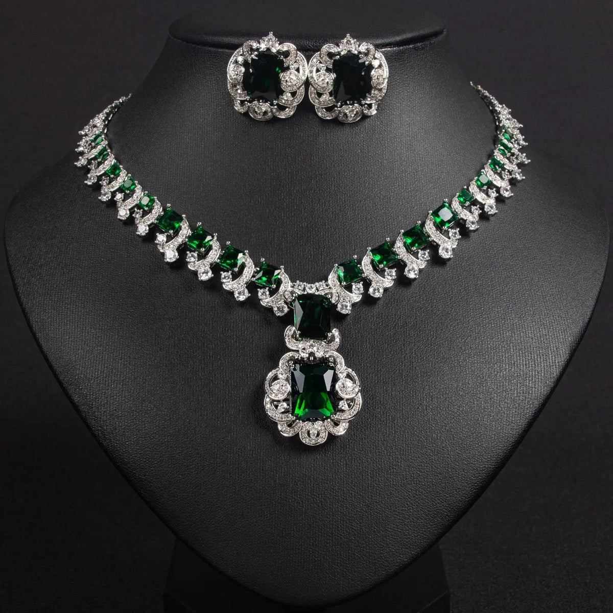 Gorgeous Vintage Zircon Necklace Set JW012 