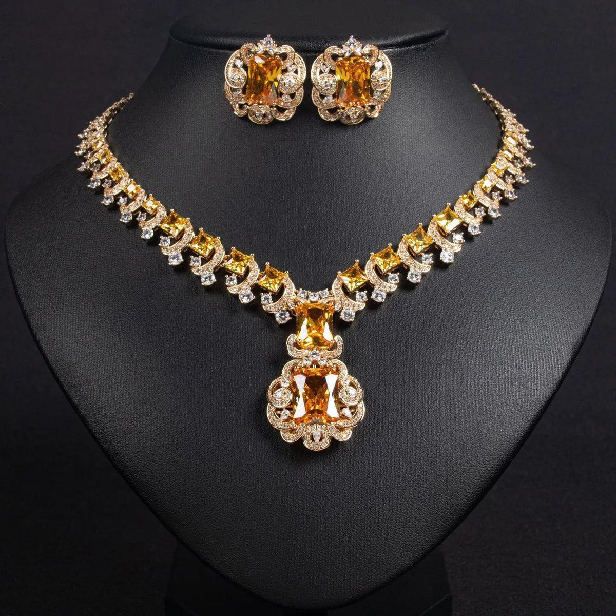 Gorgeous Vintage Zircon Necklace Set JW012 