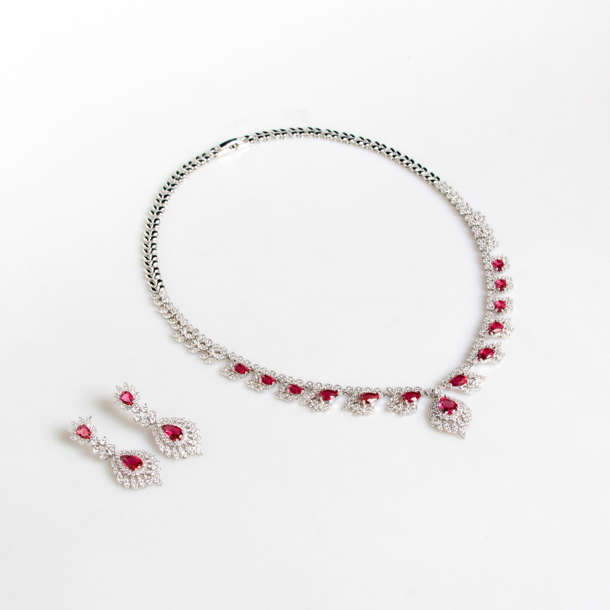 Flower Simple Luxury Zircon Jewelry Earring Set 