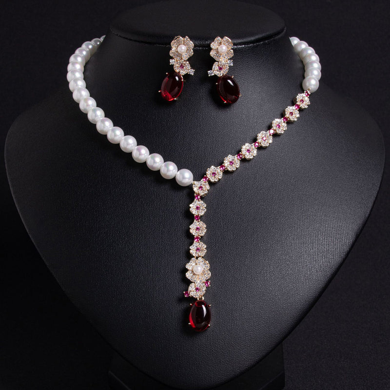 Floral Necklace Baroque Pearl Necklace Jewelry 