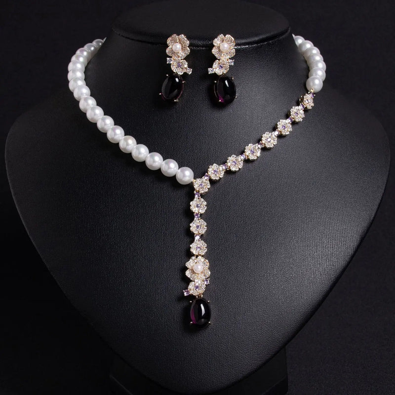 Floral Necklace Baroque Pearl Necklace Jewelry JW019 