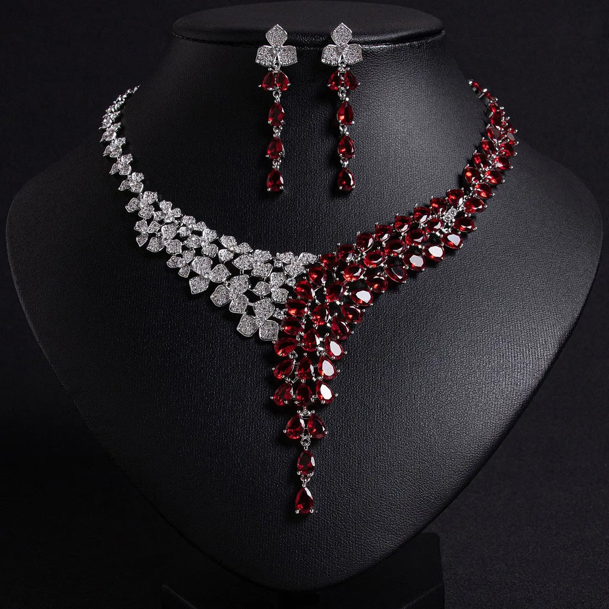 Shining Simple Necklace Earrings Jewelry Set JW020 