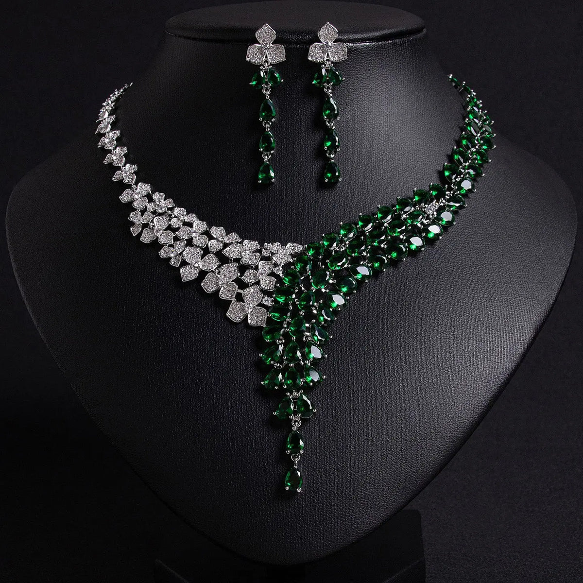 Shining Simple Necklace Earrings Jewelry Set JW020 
