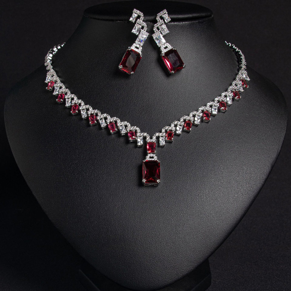 Versatile Square Pendant Earring Jewelry Set 
