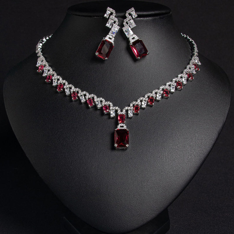 Versatile Square Pendant Earring Jewelry Set 
