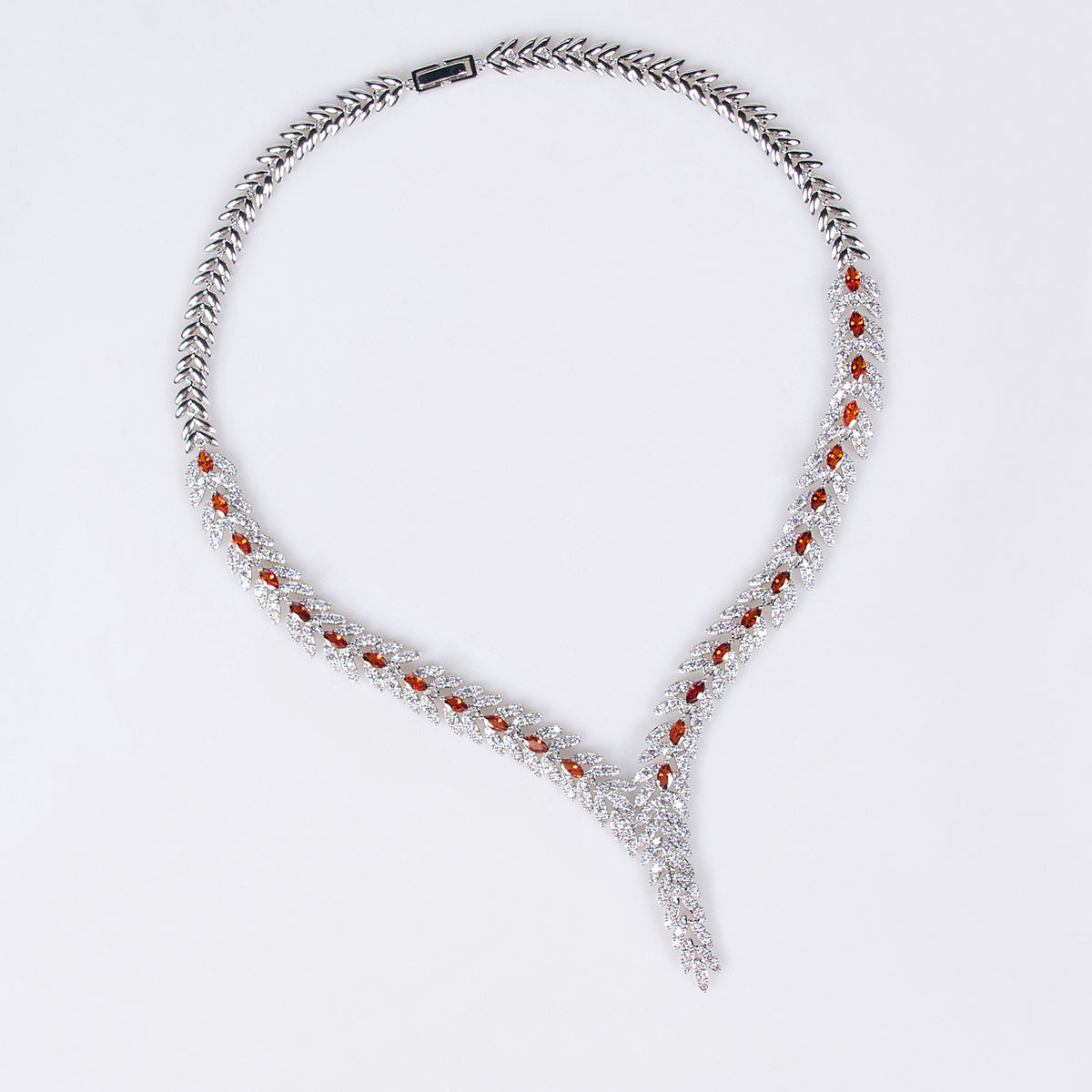 Twisted Chain Plant Flower Zircon Jewelry Set 