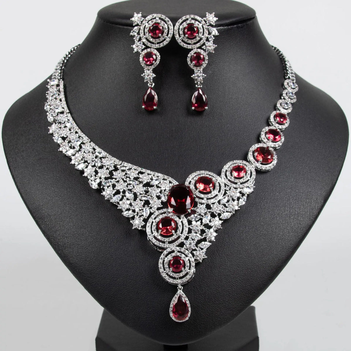 Fashionable Round Teardrop Star Zircon Jewelry Set JW034 