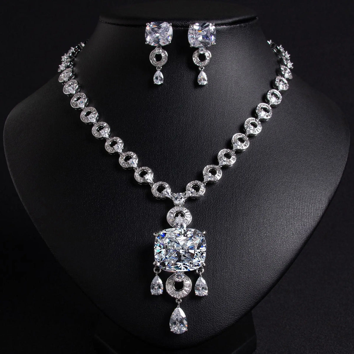 Exaggerated Unique Diamond Vintage Necklace Set JW037 