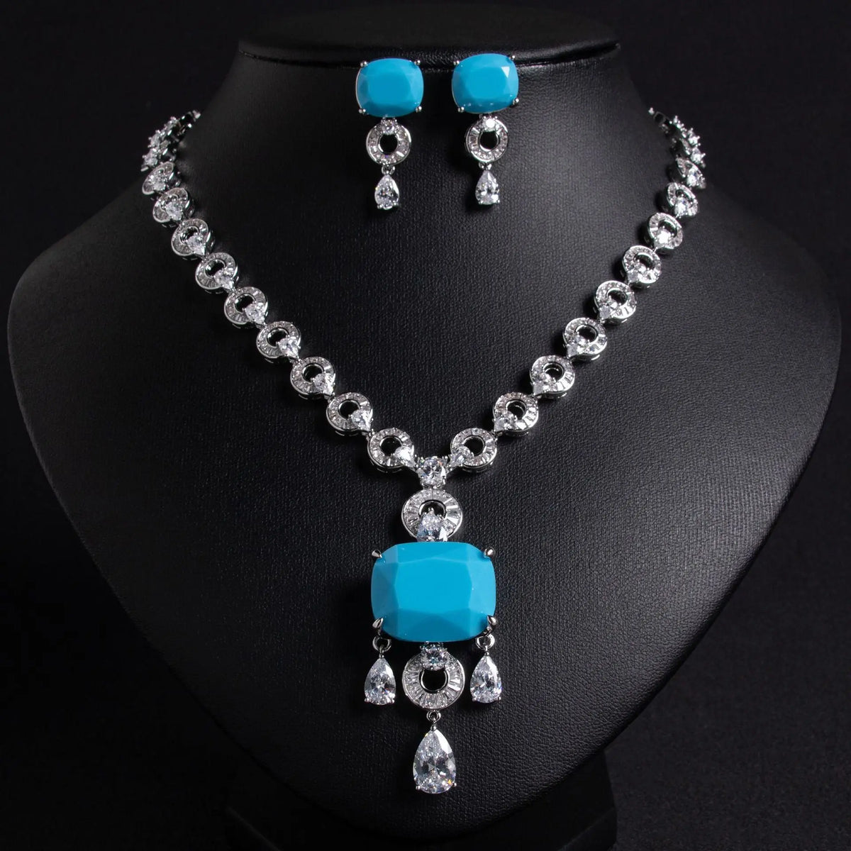 Exaggerated Unique Diamond Vintage Necklace Set JW037 