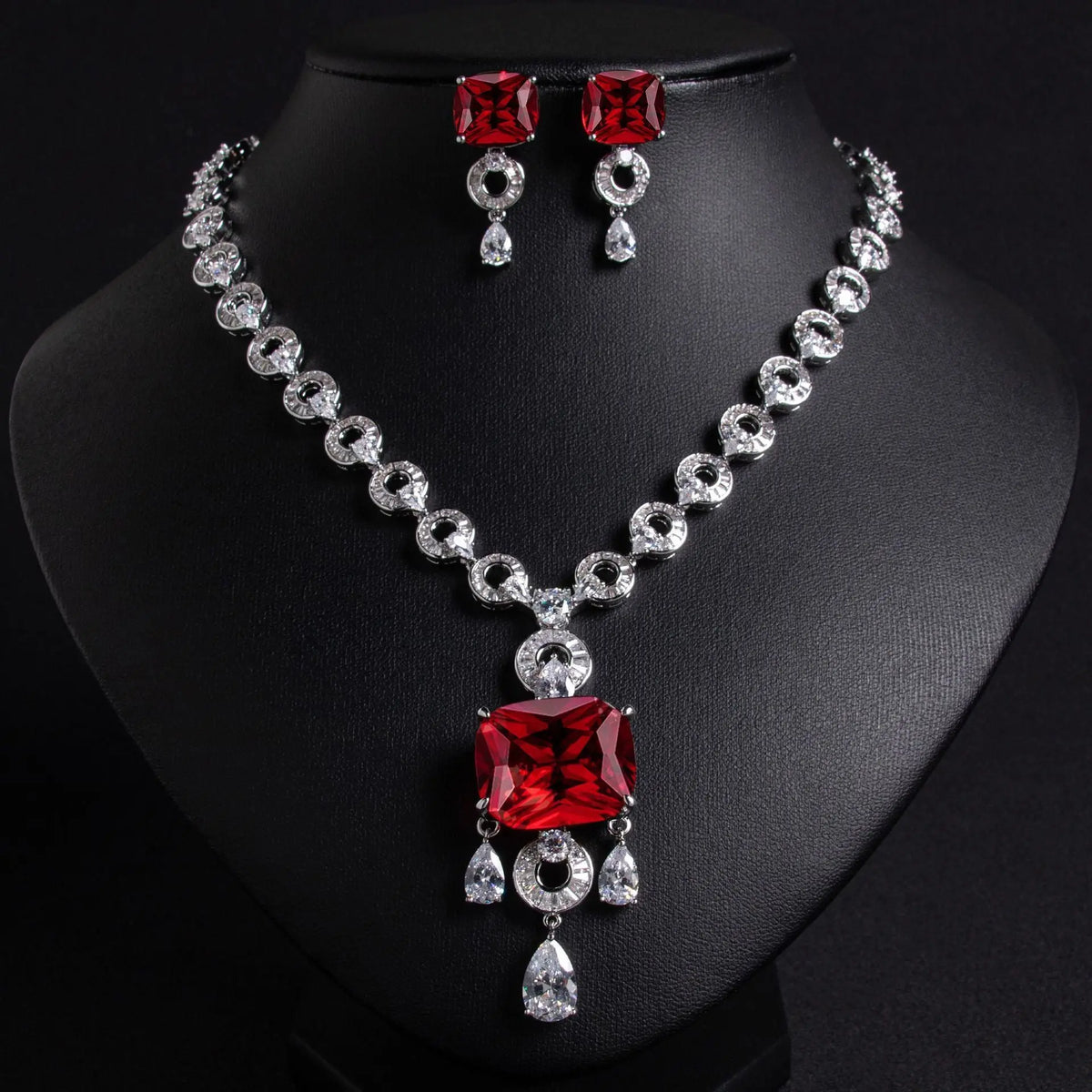 Exaggerated Unique Diamond Vintage Necklace Set JW037 