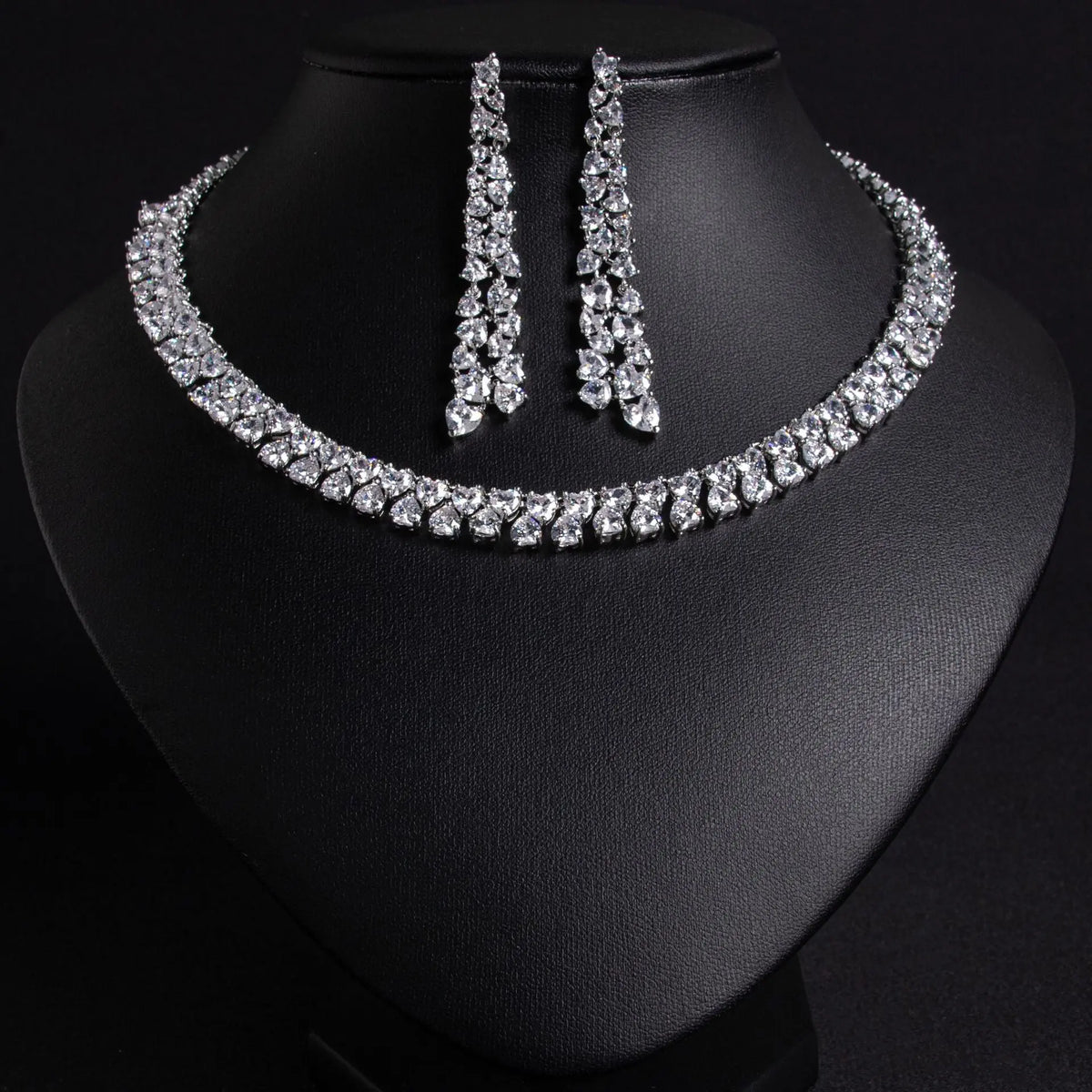 Luxury Diamond Necklace and Earring Set JW045 