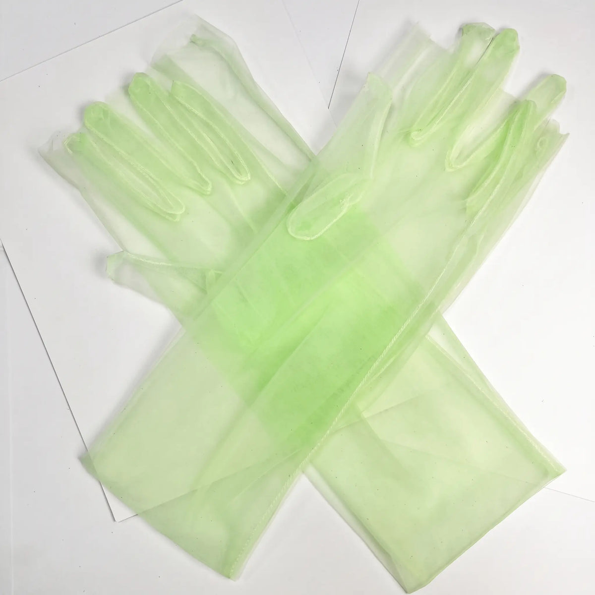 Sheer Tulle Long Gloves For Wedding Prom Bridal GL001-10