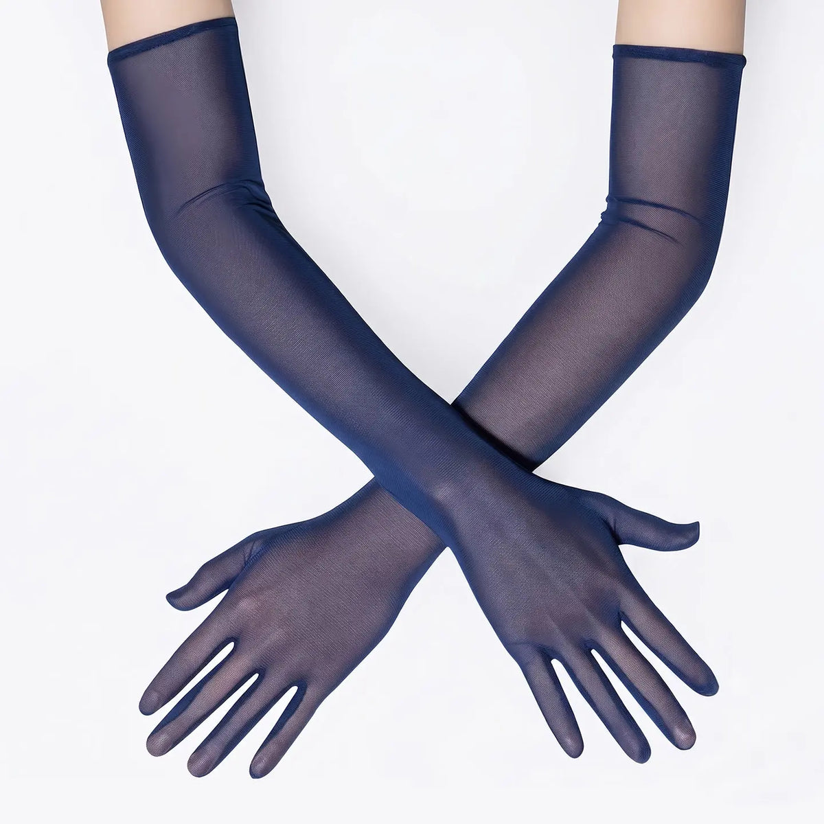 Long Sheer Tulle Elbow Gloves  Bridal Prom Formal Gloves GL002-6