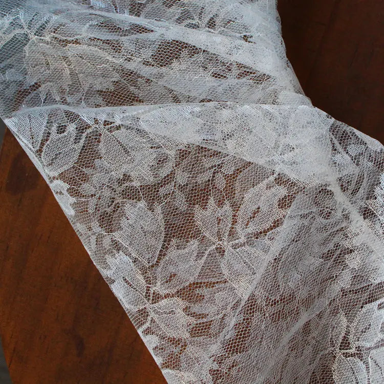 Elegant Ruched Floral Lace Fingerless Bridal Gloves Long Wedding Sheer Gloves for Women GL008-6