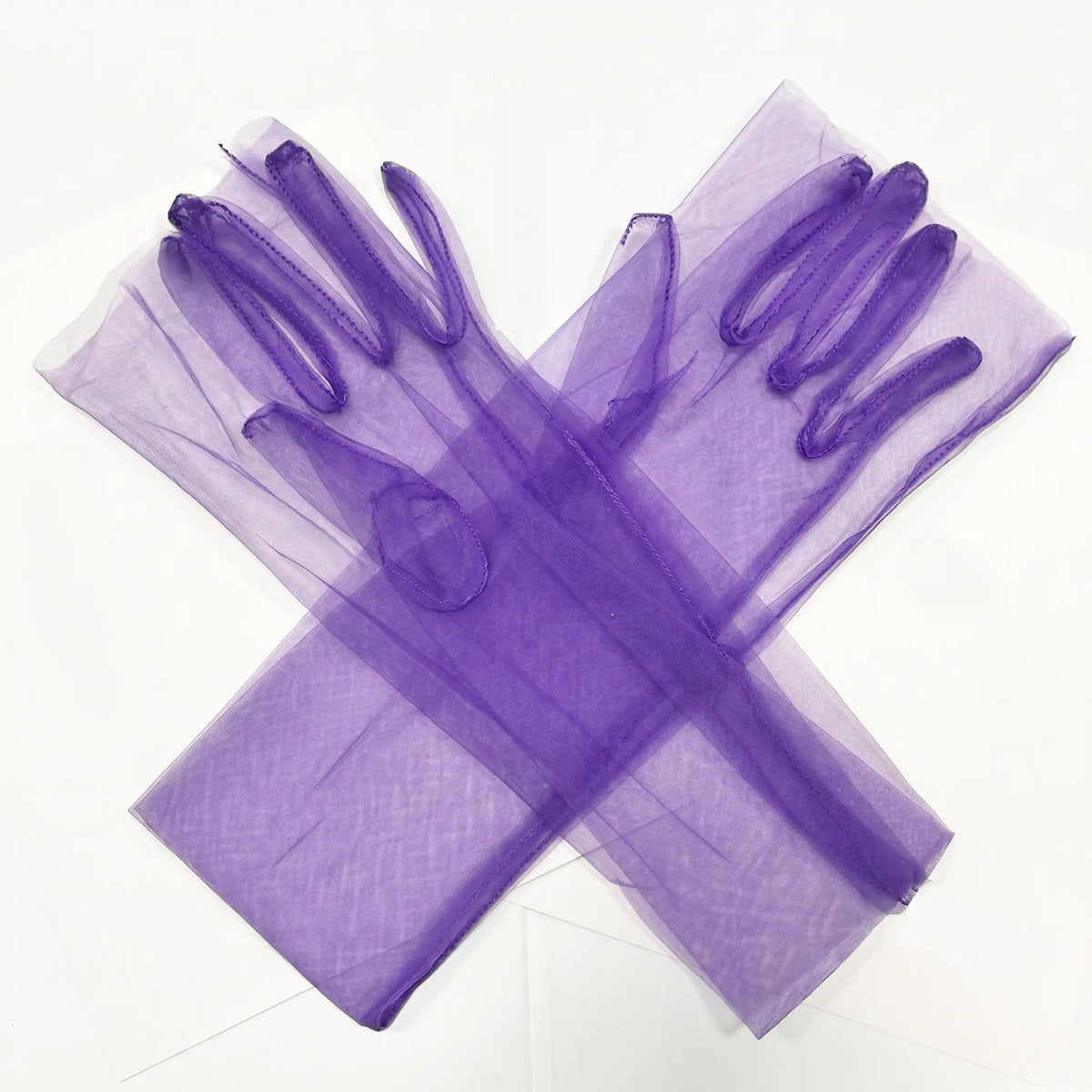 Sheer Tulle Long Gloves For Wedding Prom Bridal GL001-7