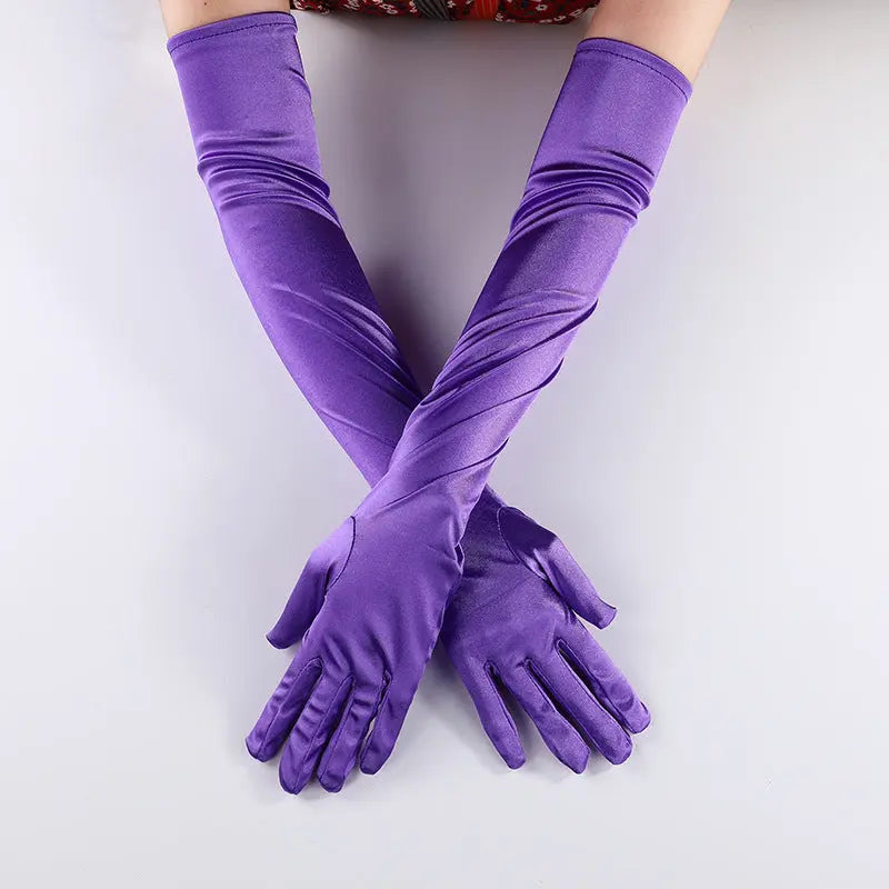 Long Satin Weeding Gloves  Bridal Prom  Accessories GL003-19