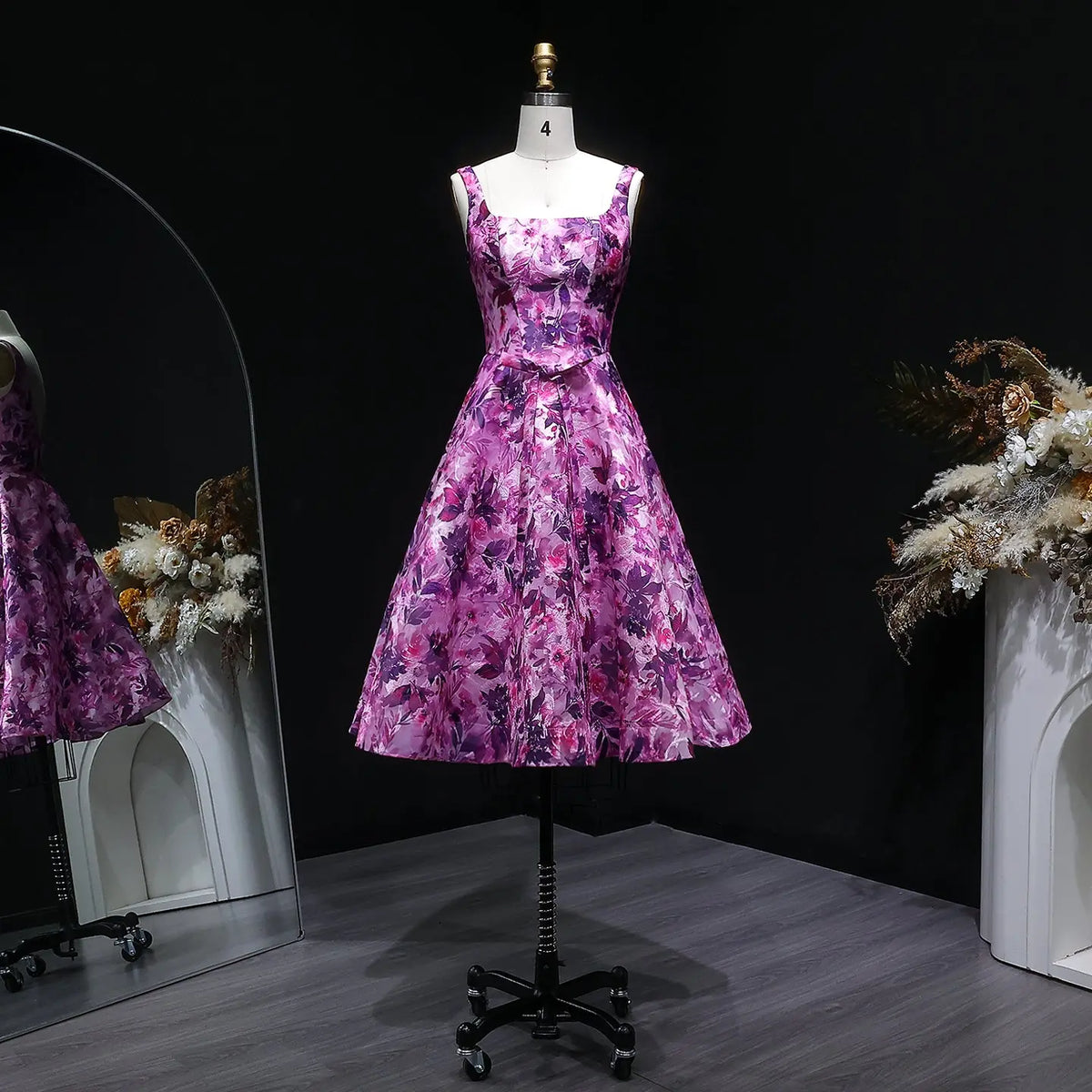 Glamorous Wide Strap Flared Skirt Homecoming Dress RM129