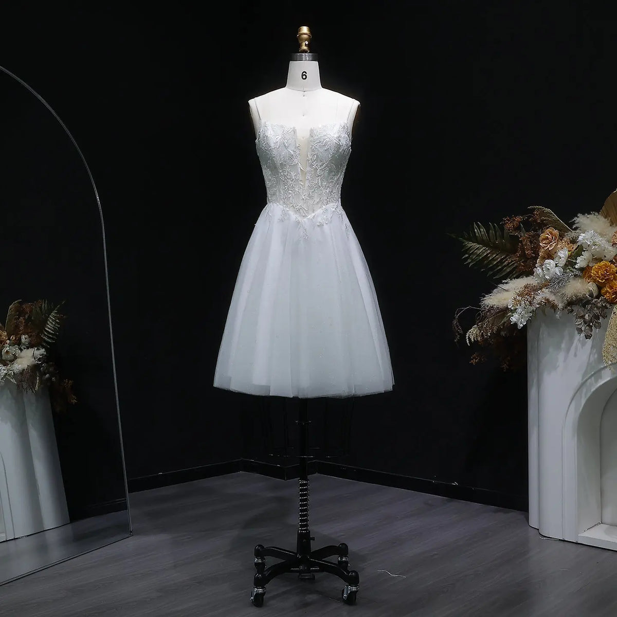 Luxury Floral Applique Sheer Corset Bodice Homecoming Dress RM140