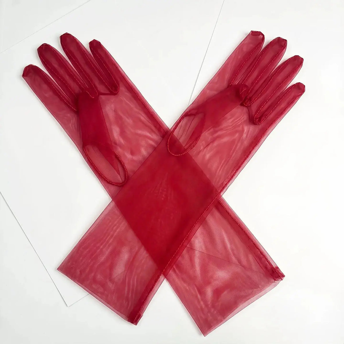 Sheer Tulle Long Gloves For Wedding Prom Bridal GL001 