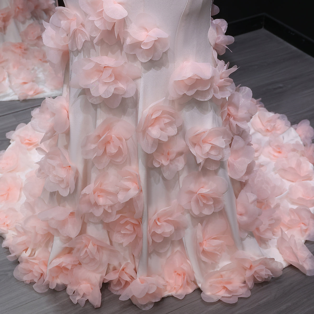 Elegant 3D flowers Off Shoulder White Evening Dress SF206 