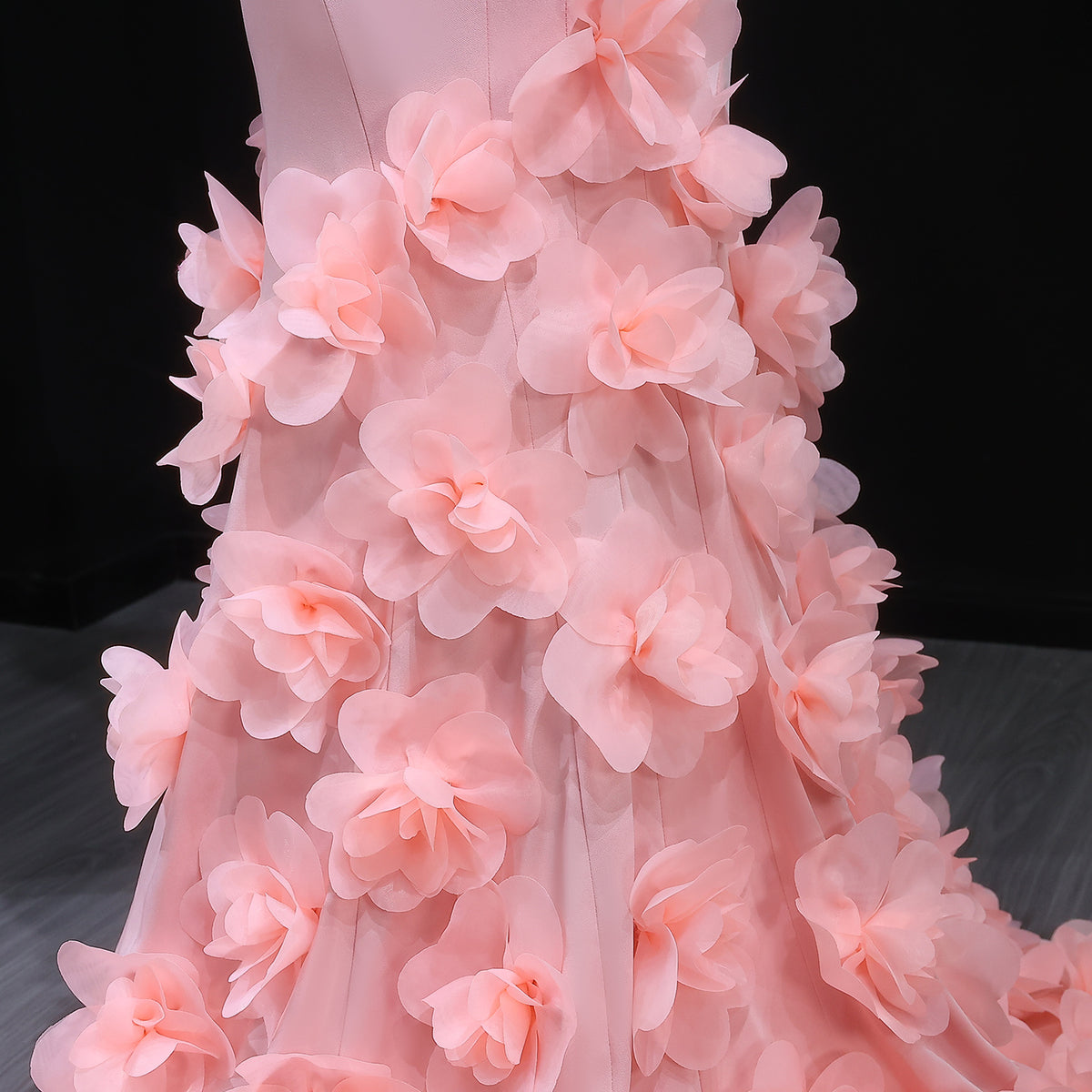 Elegant 3D flowers Off Shoulder White Evening Dress SF206 