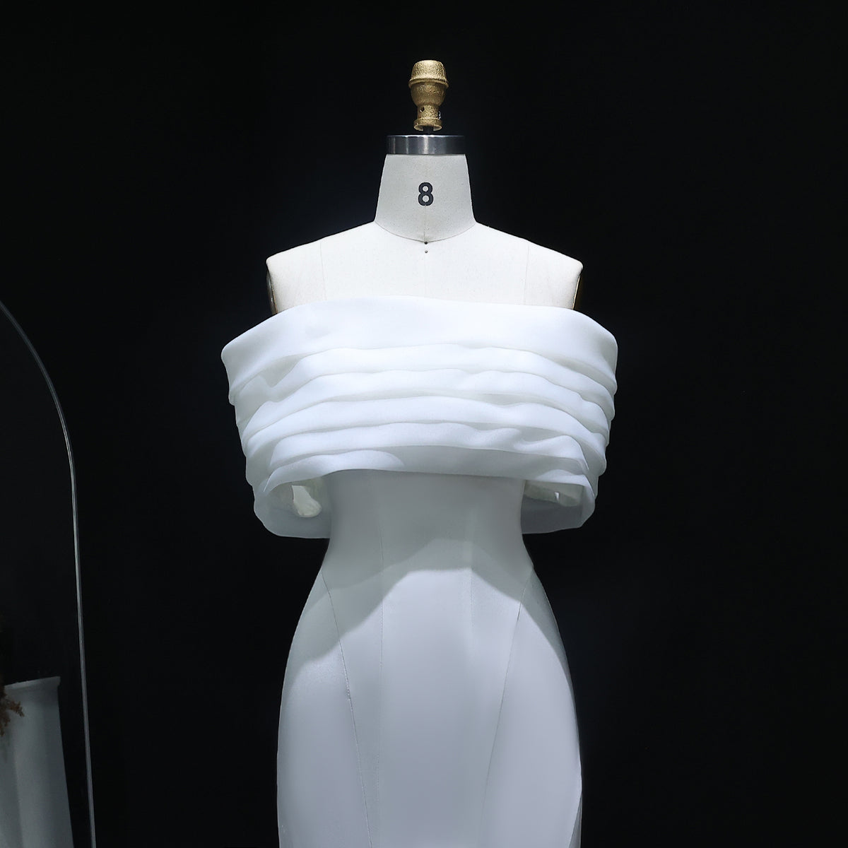 Elegant 3D flowers Off Shoulder White Evening Dress SF206 