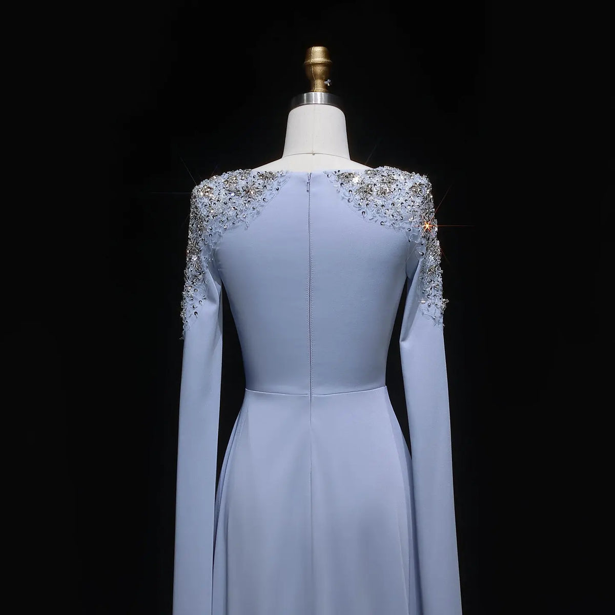 Elegant White Mermaid Evening Dress with Cape Sleeves SF280 