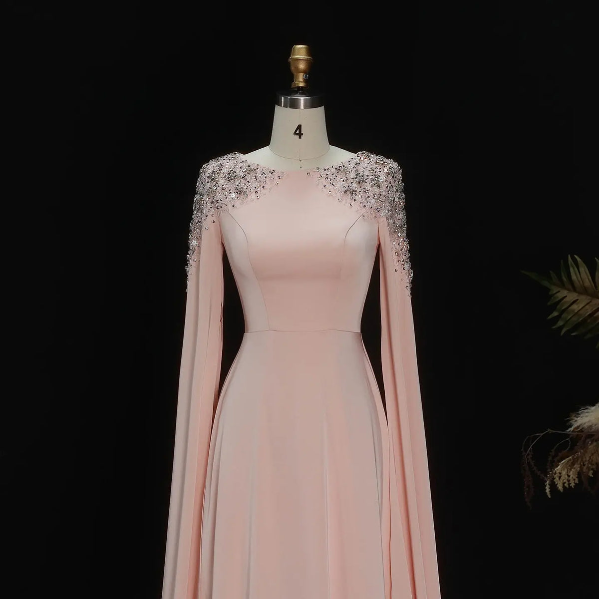 Elegant White Mermaid Evening Dress with Cape Sleeves SF280 