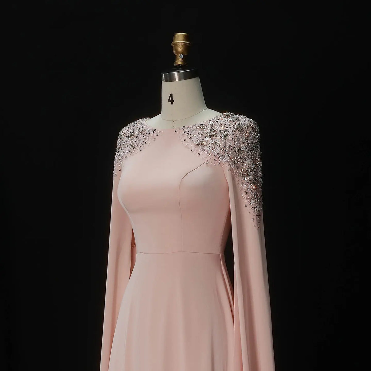 Elegant White Mermaid Evening Dress with Cape Sleeves SF280 