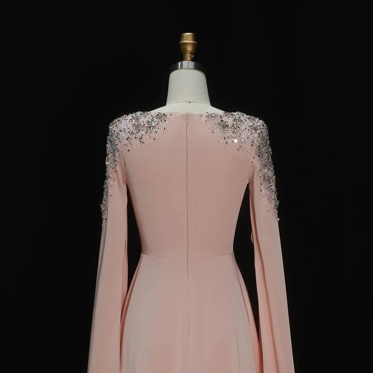 Elegant White Mermaid Evening Dress with Cape Sleeves SF280 