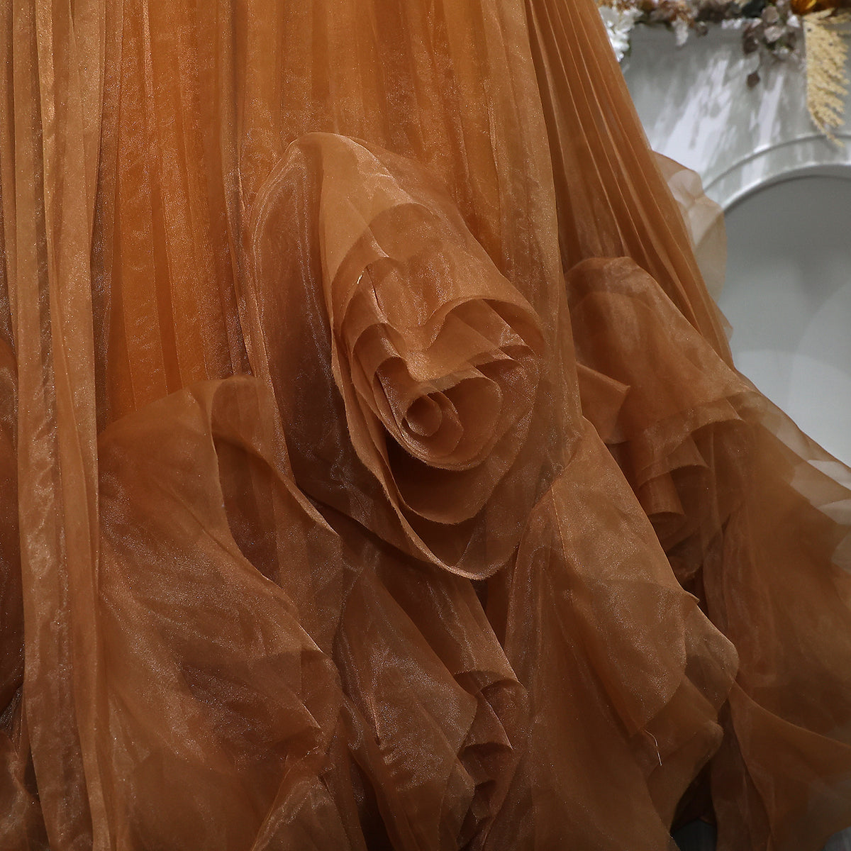 Elegant Green Strapless 3D Flowers Evening Dress SF300 