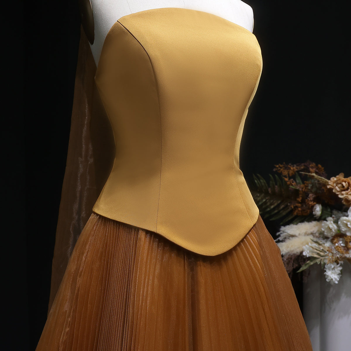 Elegant Green Strapless 3D Flowers Evening Dress SF300 