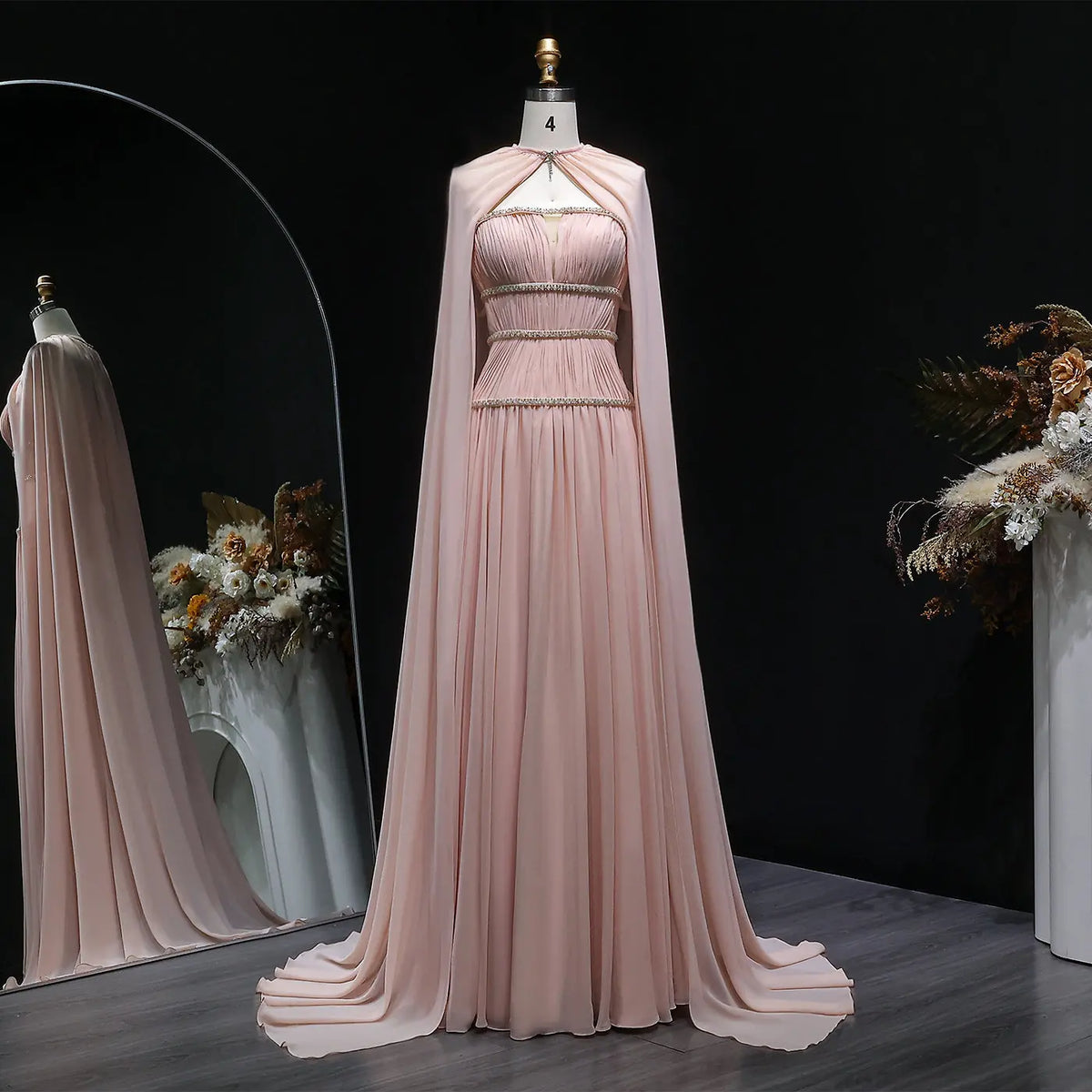 chiffon cape cocktail dress Coast Women's Chiffon Cape Style Sequin Maxi Dress in Coral