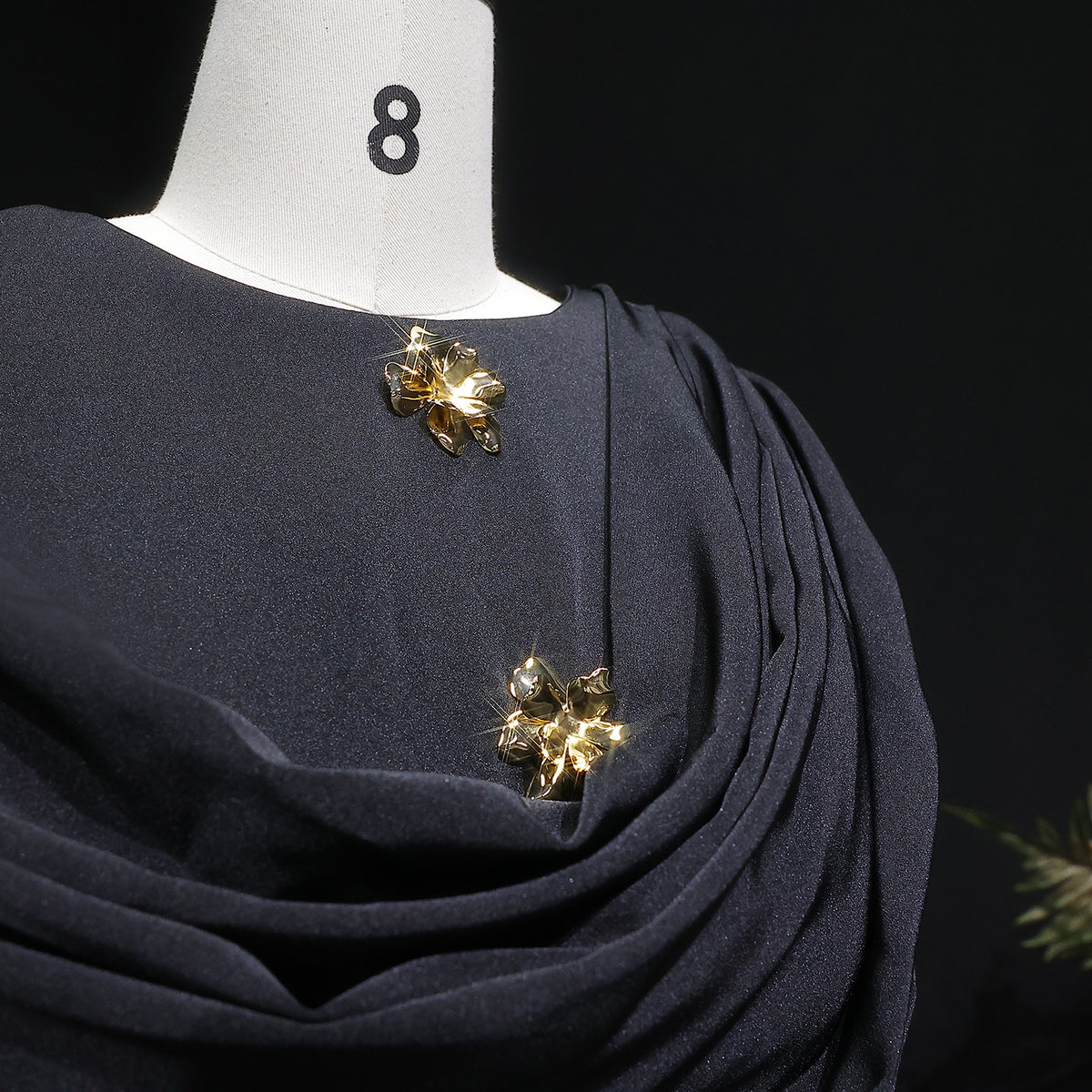 Elegant Off White Satin Arabic Evening Dress with Cape SF536 