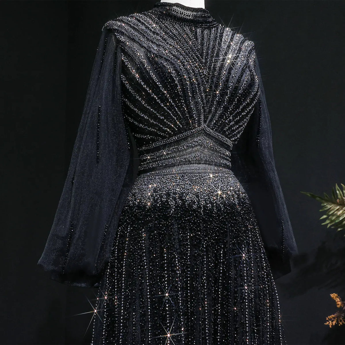 Luxury Blue Sequin Beaded Long Sleeve Evening Dress SS012 SHARONSAID Luxury Blue Sequin Beaded Long Sleeve Evening Dress SS012 SHARONSAID