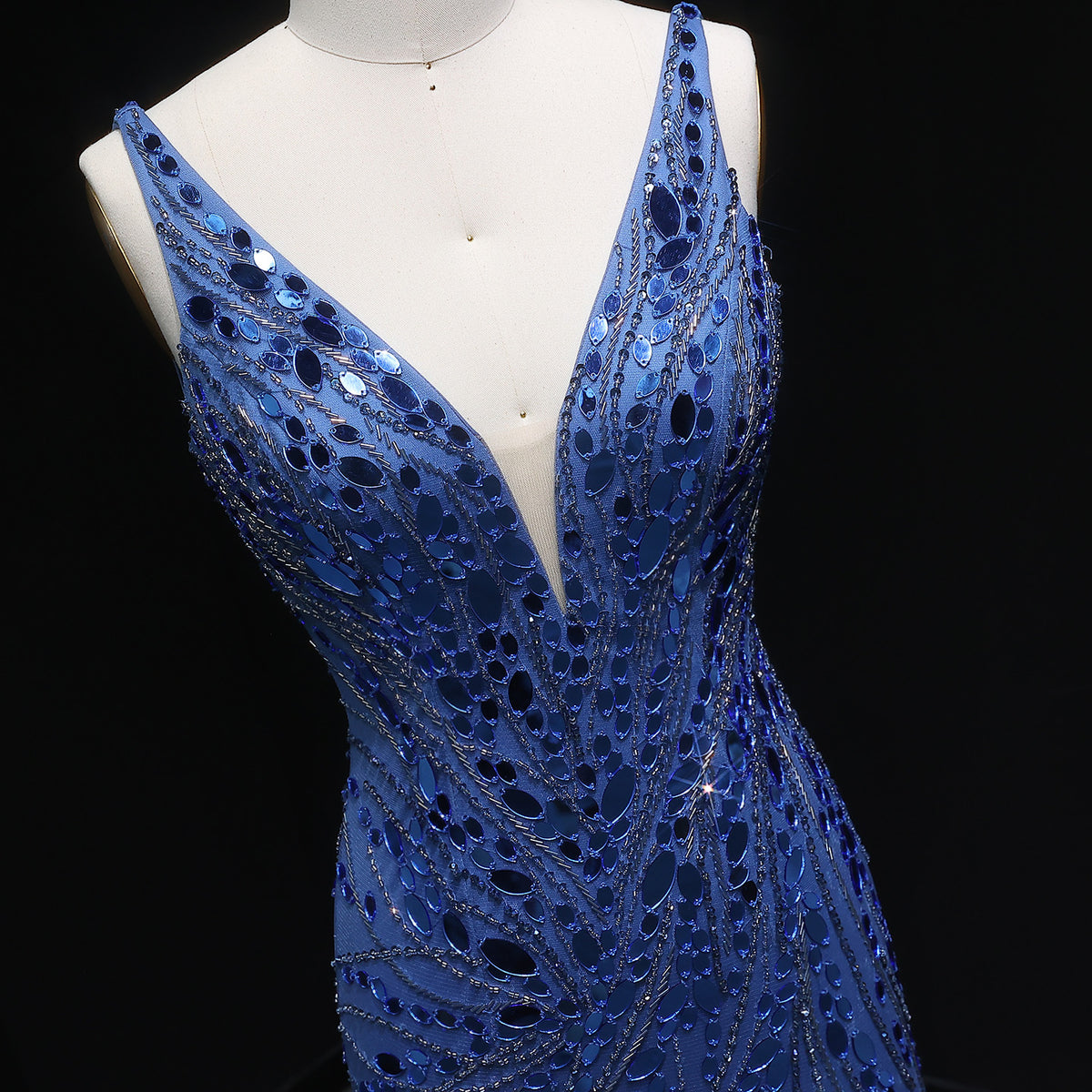 Luxury Pink Feather Beaded Evening Dress with Slit SS066 