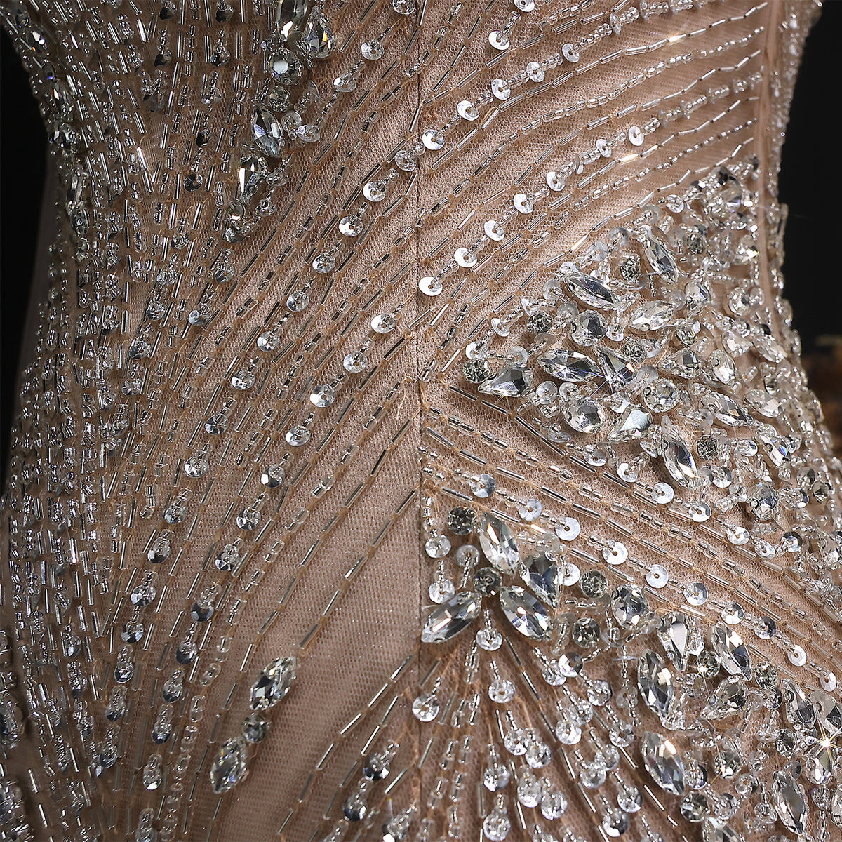 Luxury Blue Beaded Spaghetti Strap Evening Dress with Cape Sleeve SS151 