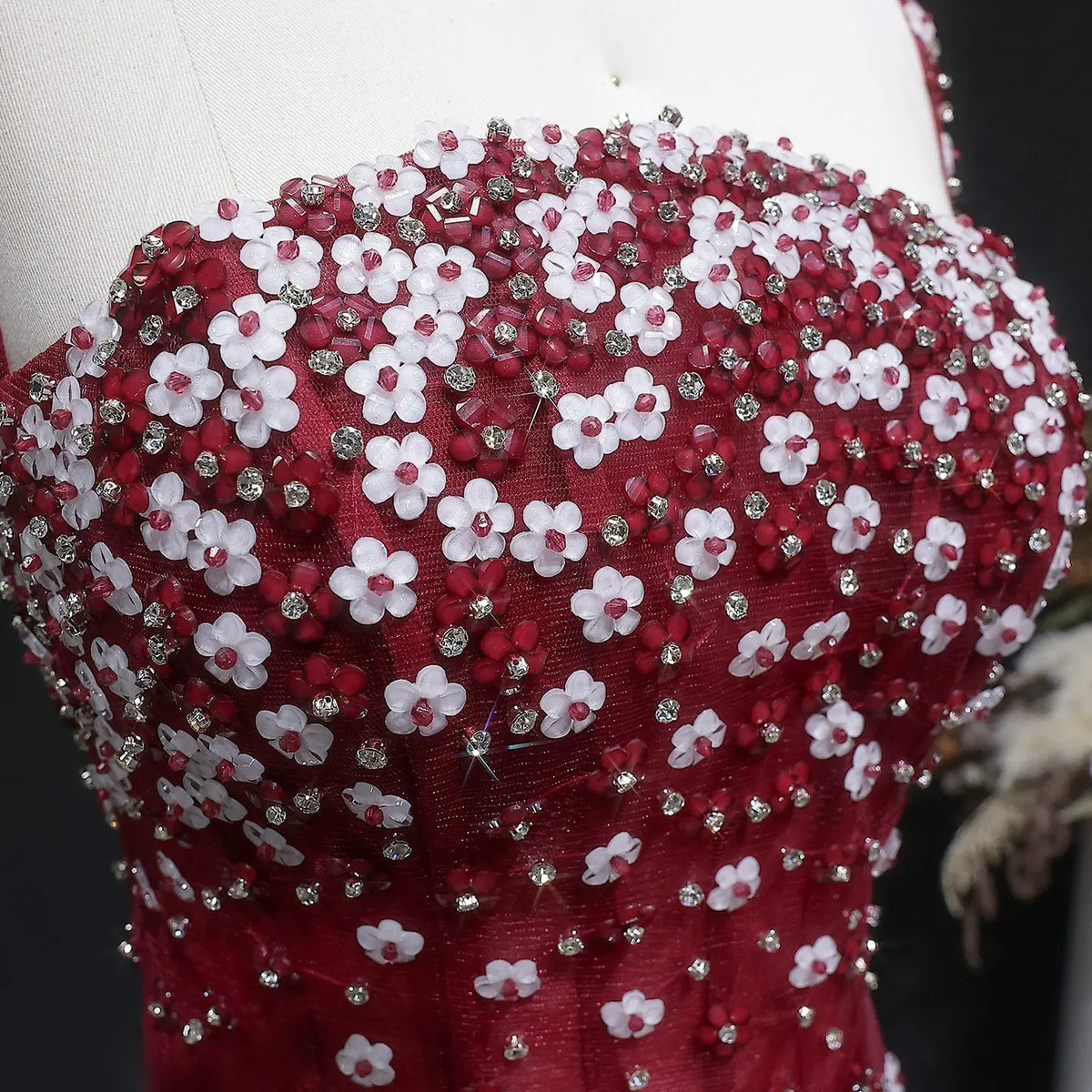 Luxury Black Beaded Corset Ruched Mermaid Evening Dress SS248 