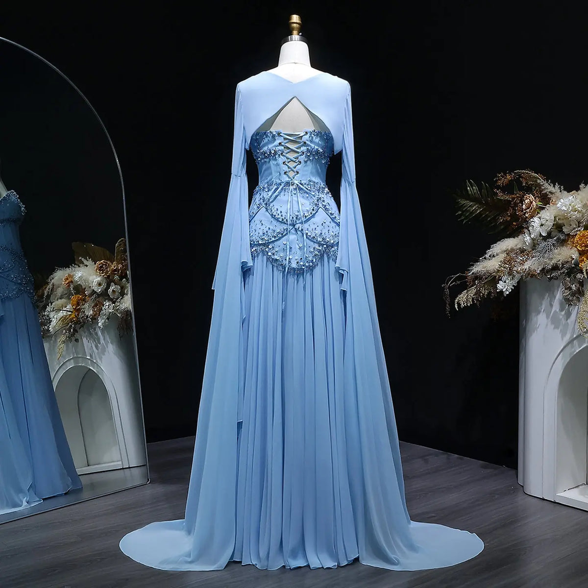 blue expensive dress Elegant Royal Blue Silk Evening Gown: Handcrafted Luxury Maxi Dress With Slit