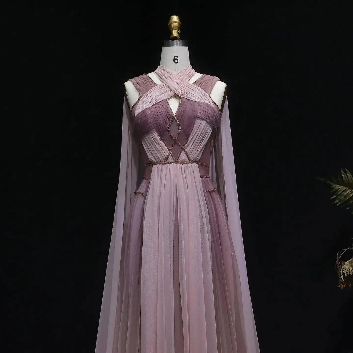 Glamorous Trendy Ombre Pink Evening Dress with Cape SS309 Glamorous Trendy Ombre Pink Evening Dress with Cape SS309