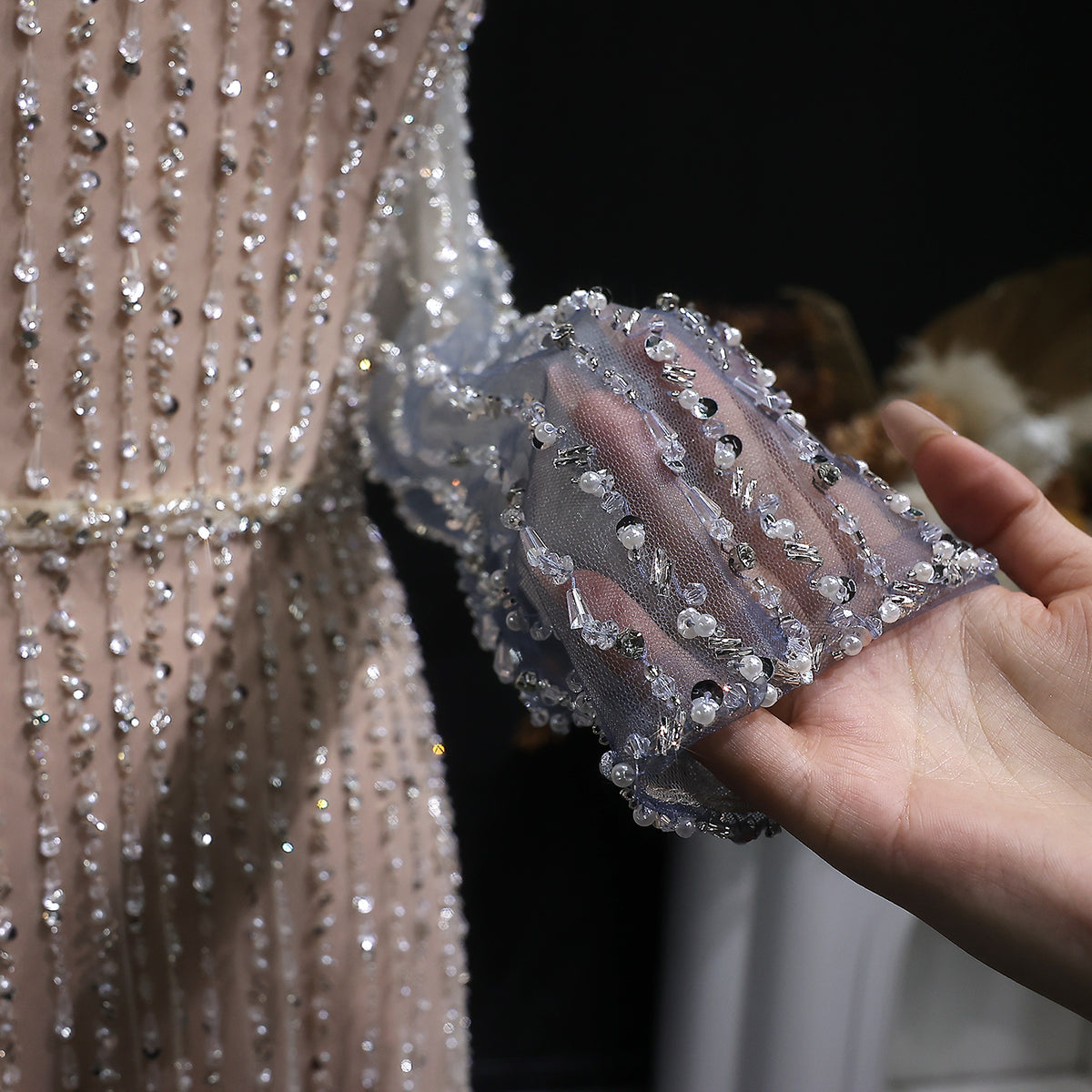 Luxury Long Sleeve Off Shoulder Evening Dress SS328 