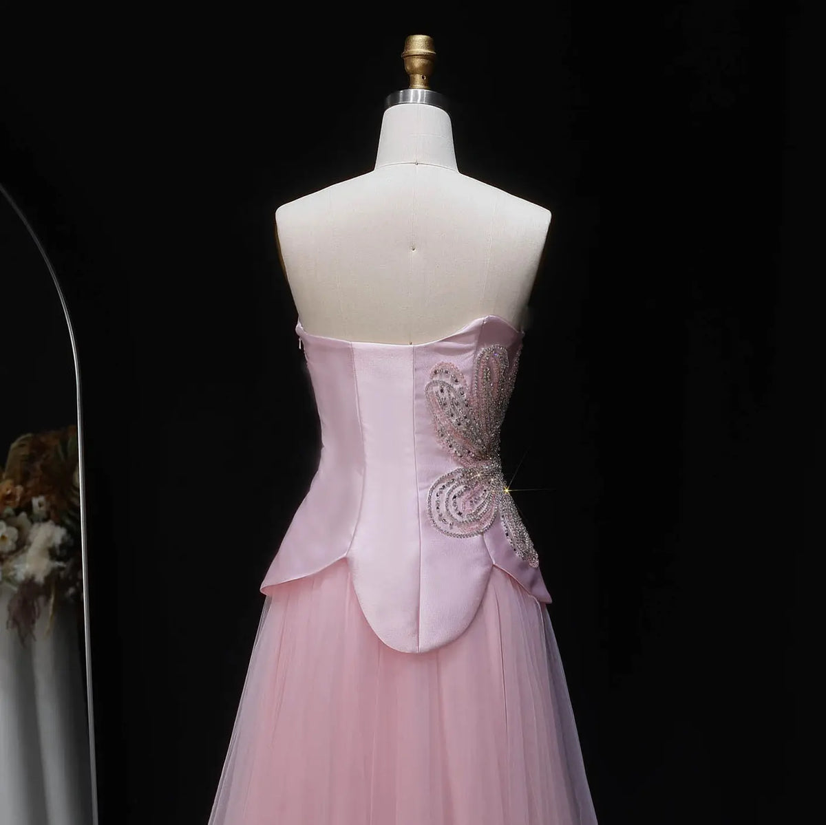 Luxury Aqua Strapless Sequin Cape A-line Evening Dress with Scarf SS413 