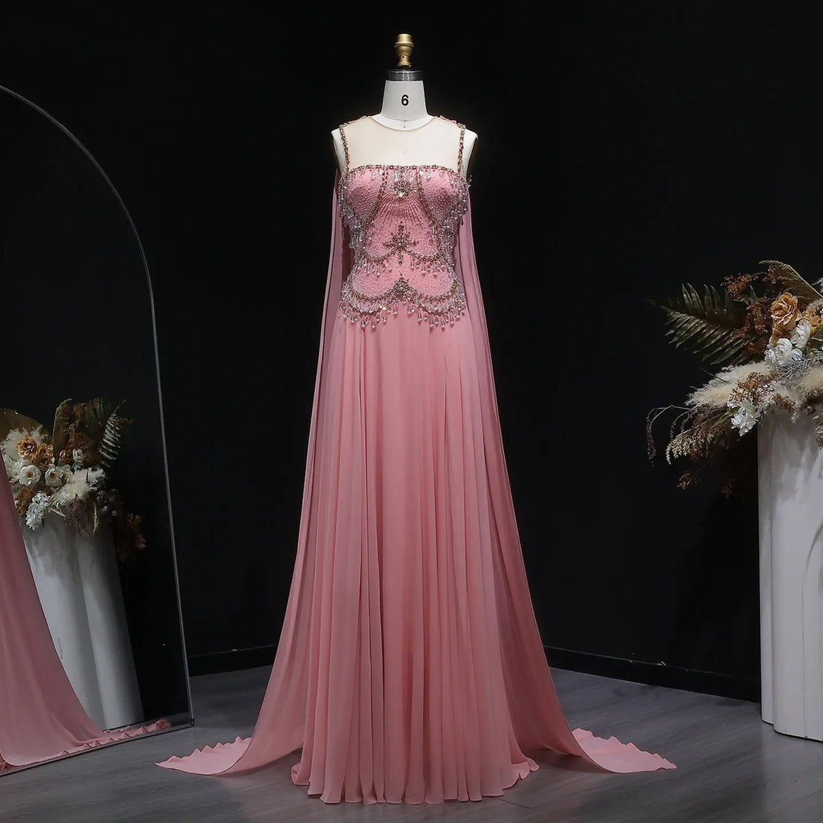 Elegant Silver Gold Large Crystal Evening Dress with Cap SS517 Elegant Silver Gold Large Crystal Evening Dress with Cap SS517