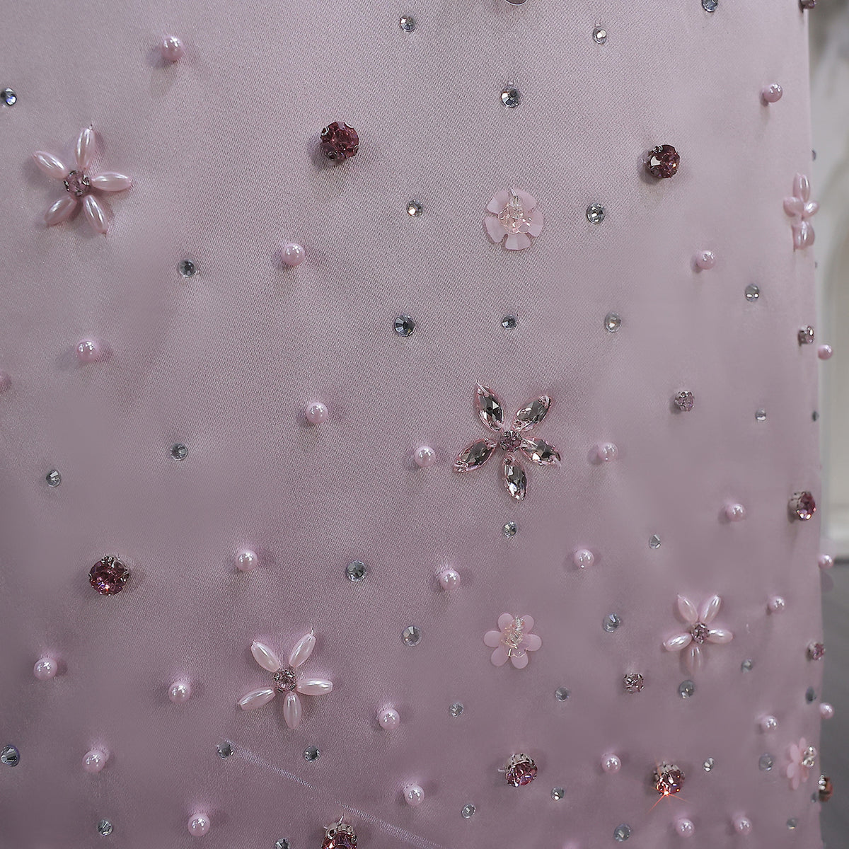 Luxury Pink Sequin Beaded Two-Piece Evening Dress SS547 