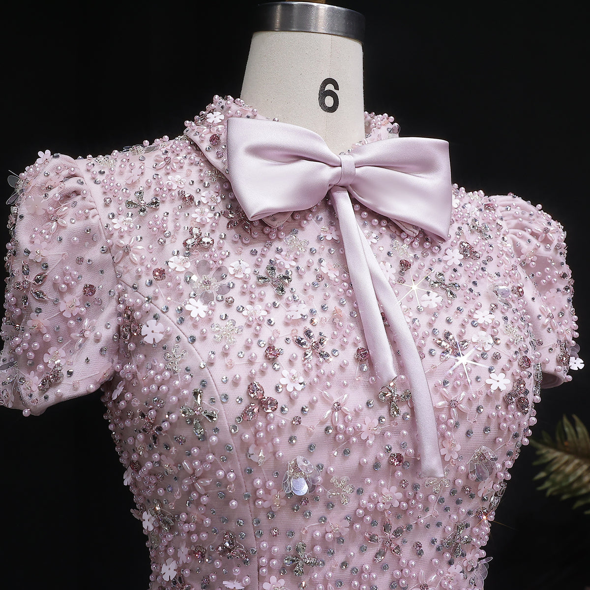 Luxury Pink Sequin Beaded Two-Piece Evening Dress SS547 