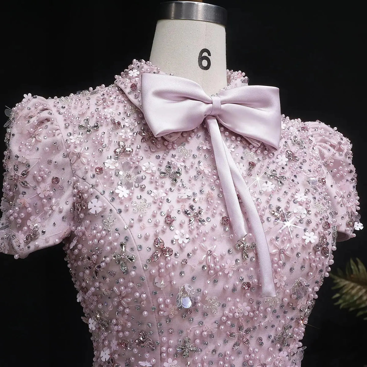 Luxury Pink Sequin Beaded Two-Piece Evening Dress SS547 