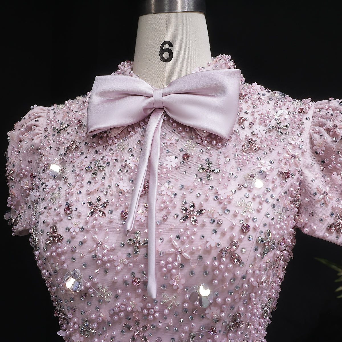 Luxury Pink Sequin Beaded Two-Piece Evening Dress SS547 