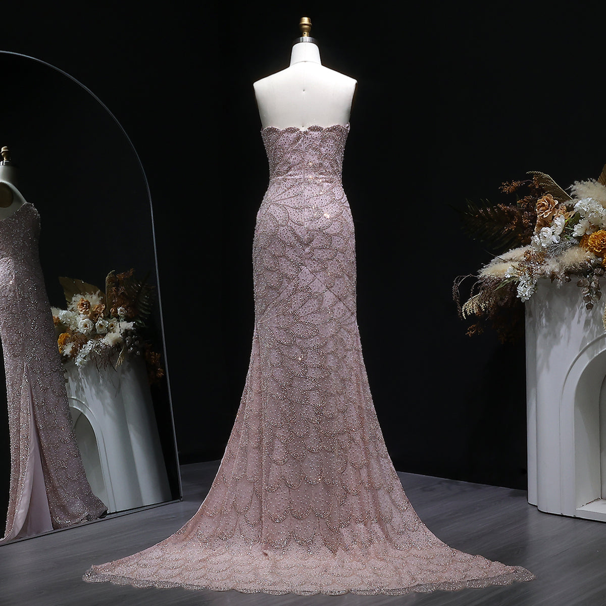 Elegant Emerald Green Strapless Evening Dress SS601 