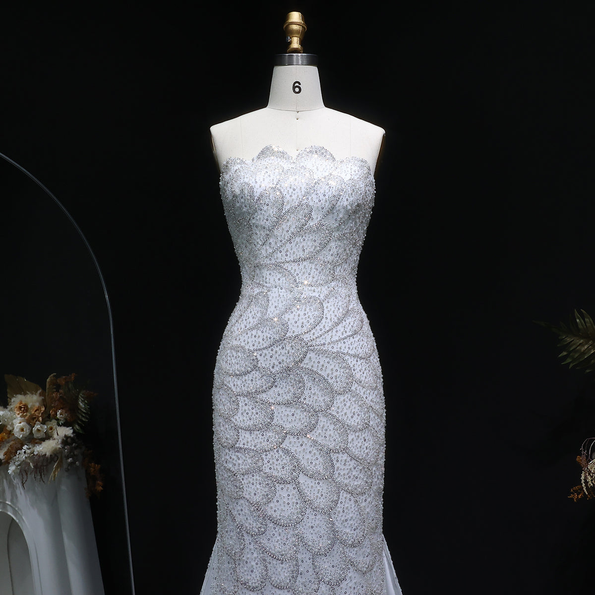 Elegant Emerald Green Strapless Evening Dress SS601 